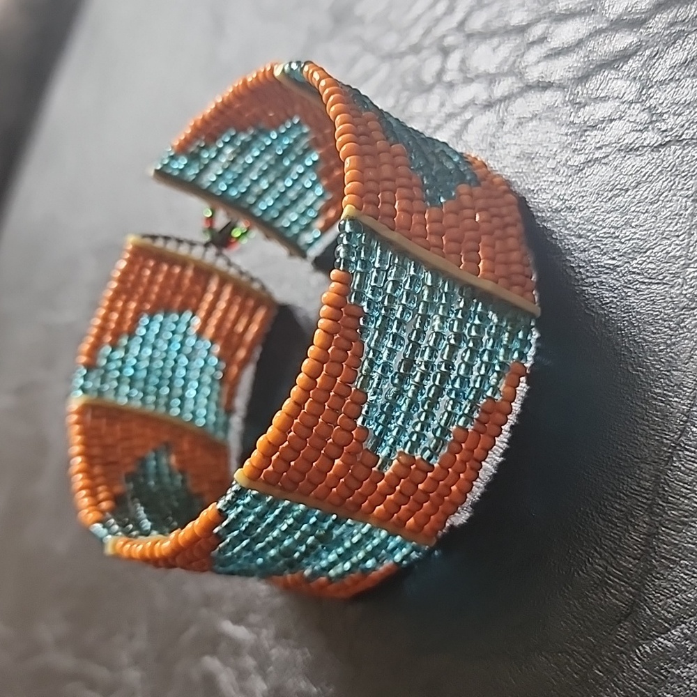 Handmade Beaded Peyote Stitch Cuff Bracelet